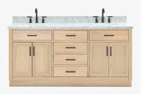 Ariel hepburn  71-73 in. double rectangle sink vanity with 0.75-1.5 in countertop