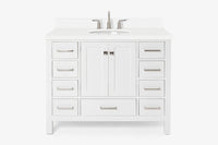 Ariel cambridge(42" & 43") single oval sink vanity with marble (0.75",1.5" & 2") in countertop